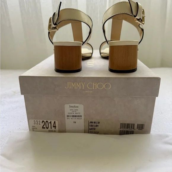 Jimmy Choo Jin Square Toe Sandals 45 mm size 37. - Picture 6 of 17
